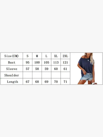 Short Cap Sleeve Shirts Solid Loose Fit  Tops