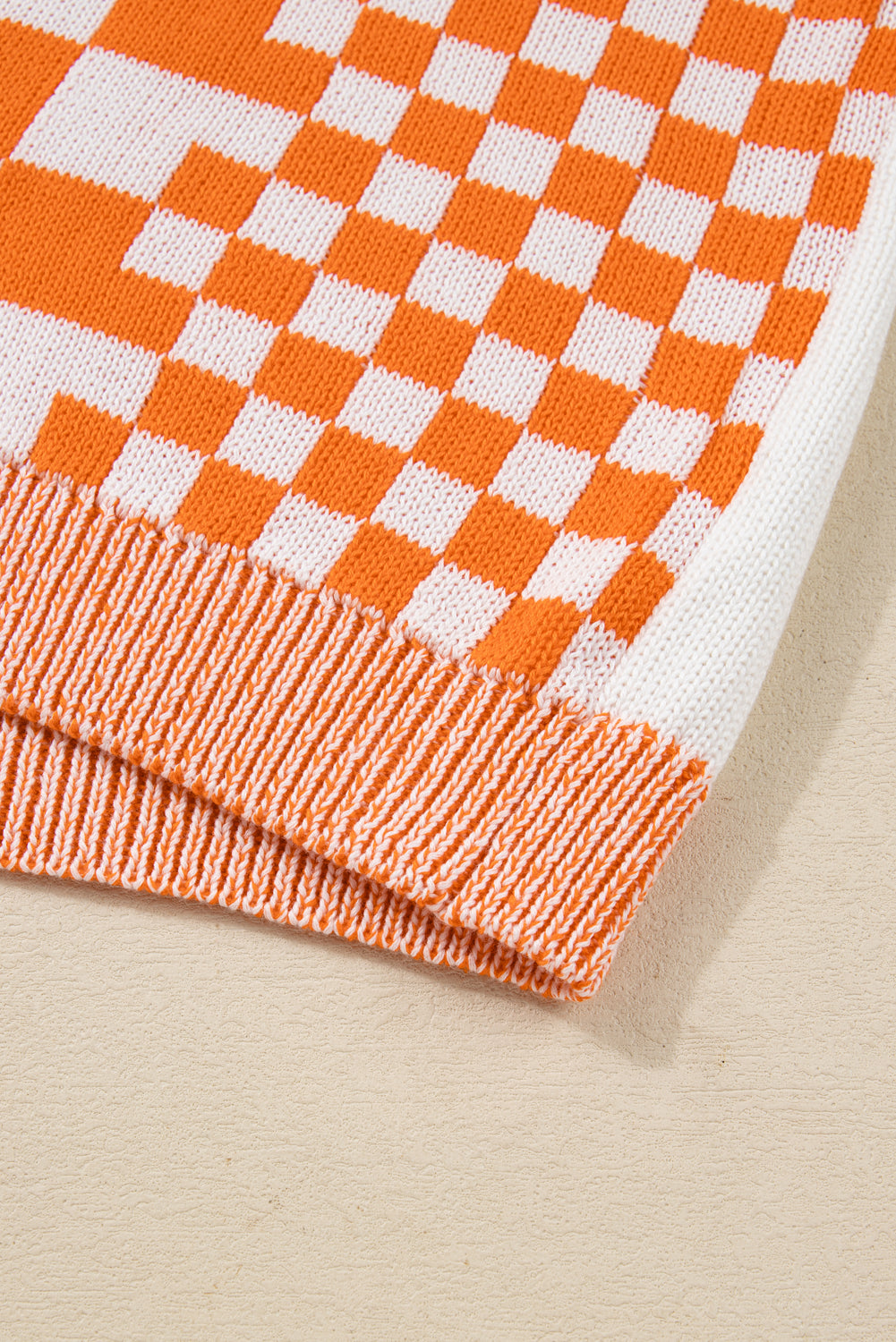 Checkered Bubble Sleeve Drop Shoulder Open Cardigan