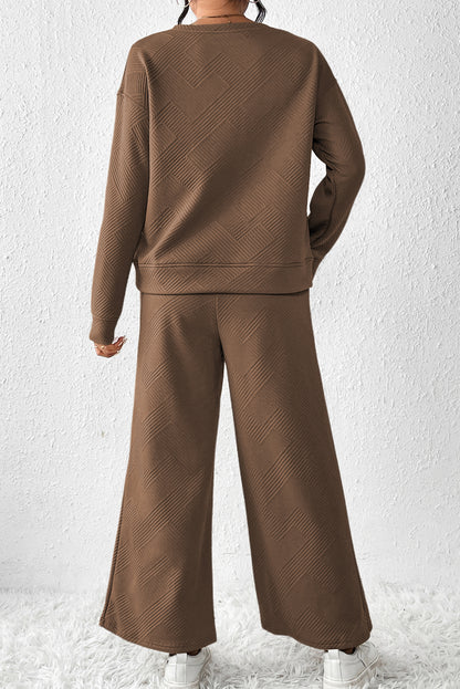 Women Ultra Loose Textured 2pcs Slouchy Outfit
