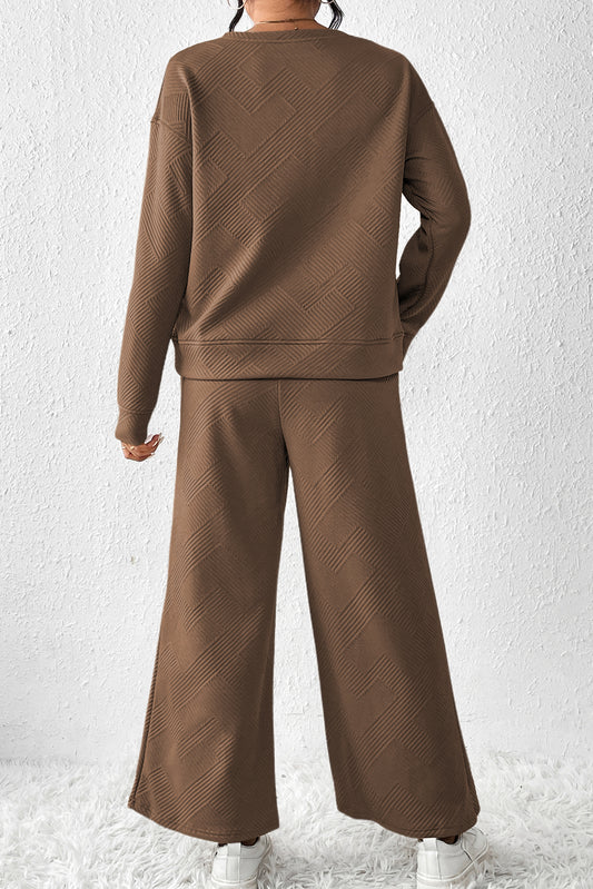 Women Ultra Loose Textured 2pcs Slouchy Outfit
