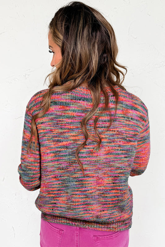 Space Dye Crew Neck Sweater Multicolor Long Sleeve