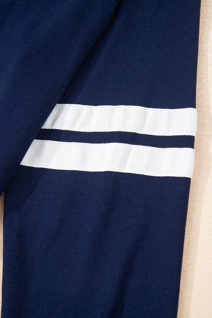 Varsity Stripe Pullover and Mini Skirt Two Piece Set