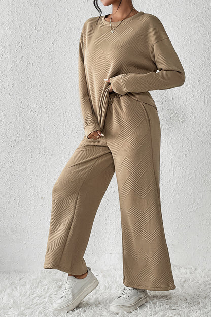 Women Ultra Loose Textured 2pcs Slouchy Outfit