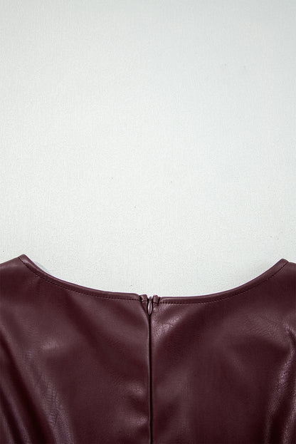 Vegan Leather Sleeveless Mini Dress for Women