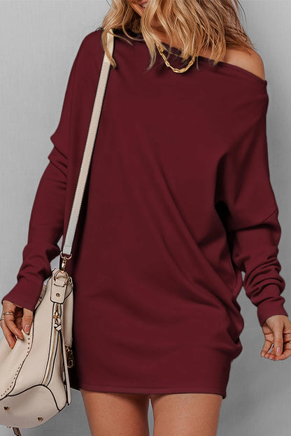 Dahlia Off Shoulder Batwing Sleeve Knit Dress