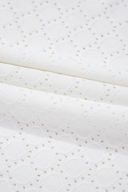 Solid Color Eyelet Round Neck Tank Top for Summer