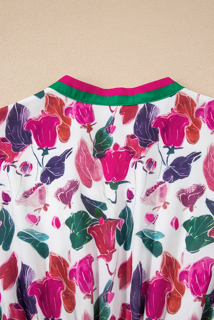 Street Style Floral Print Long Sleeve Mini Dress