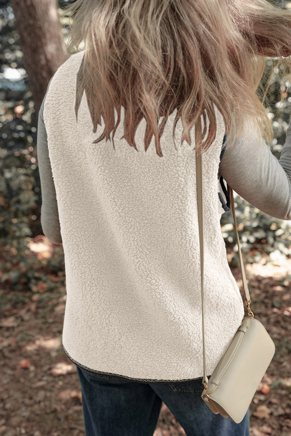 Cozy Sherpa Vest with Toggle Buttons and Patch Pockets