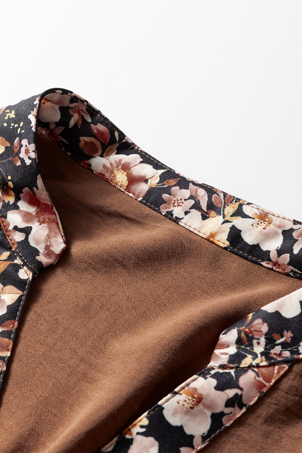 Chestnut Floral Patchwork Long Sleeve Maxi Dress
