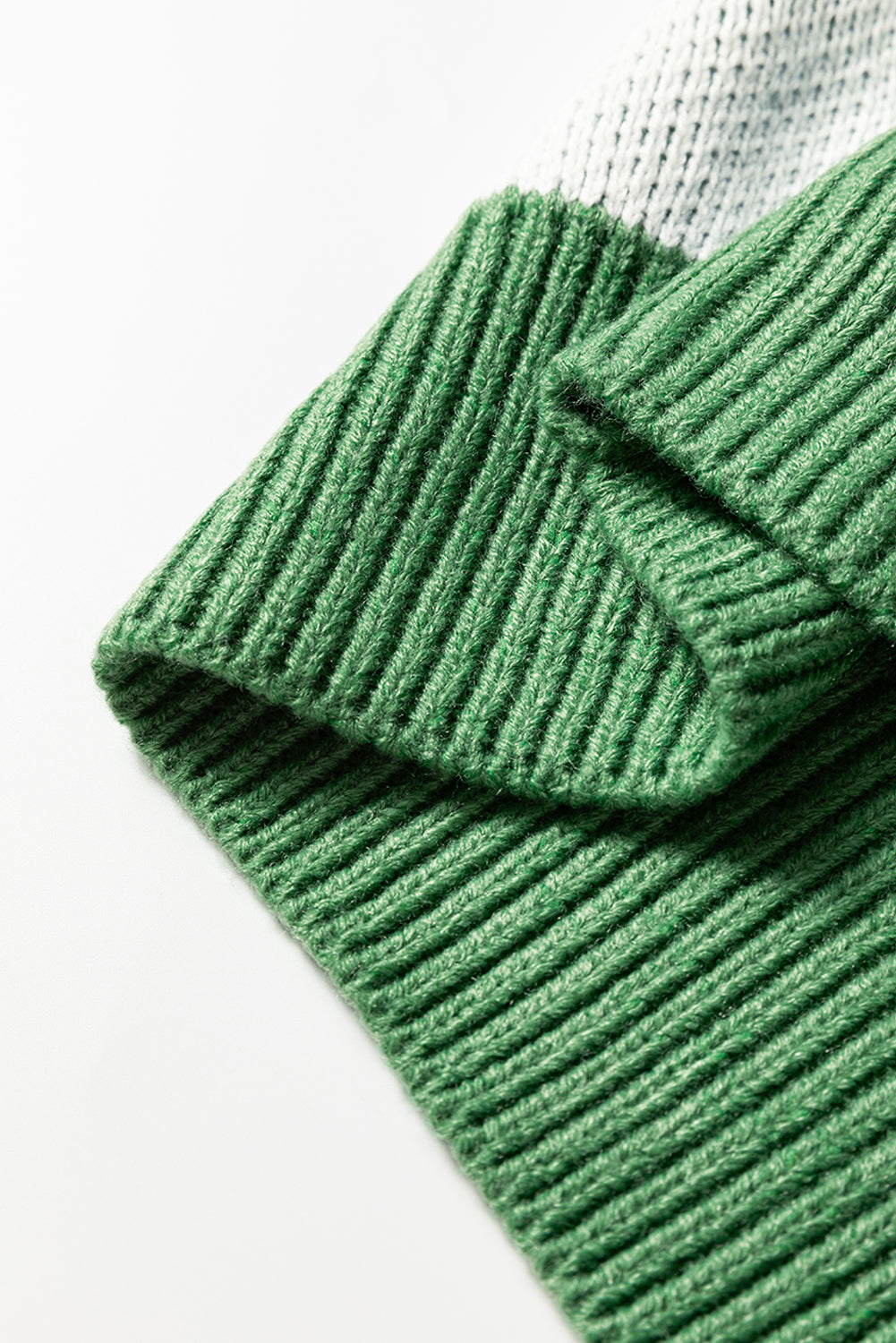 Checkered Pattern Polo Collar Loose Knit Sweater