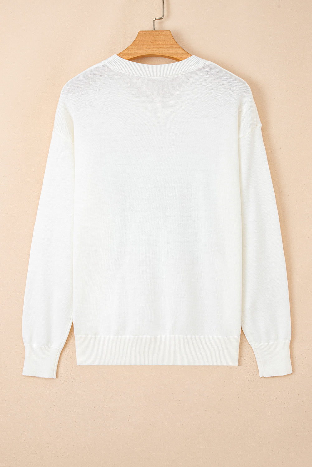 White Sequin GAME DAY Graphic Round Neck Sweater