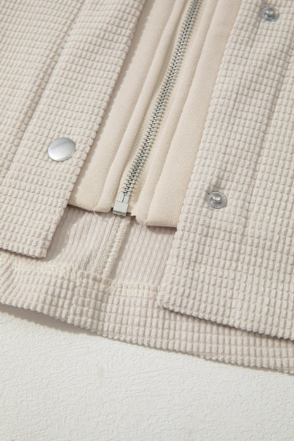 Oversized Hooded Knit Textured Streetwear Shacket