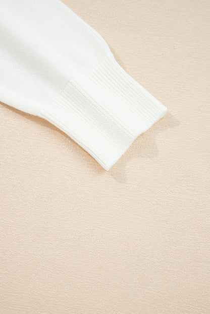 White Sequin GAME DAY Graphic Round Neck Sweater
