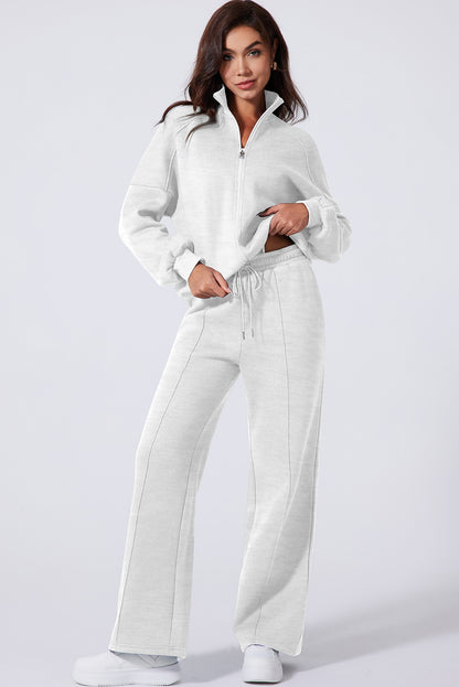 Fall Active Zip Up Jacket and Drawstring Pants Set