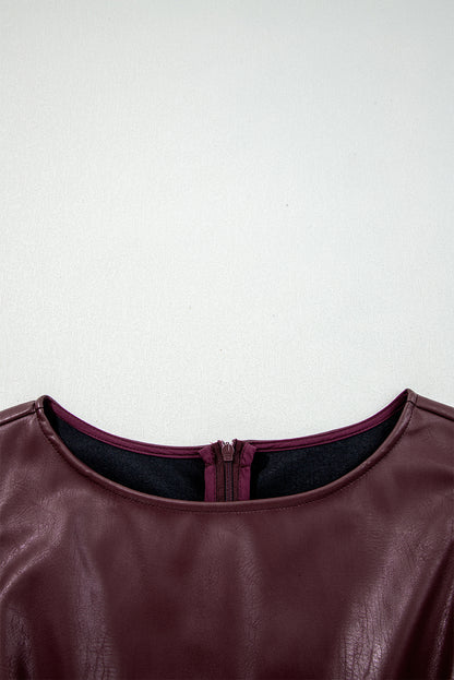 Vegan Leather Sleeveless Mini Dress for Women