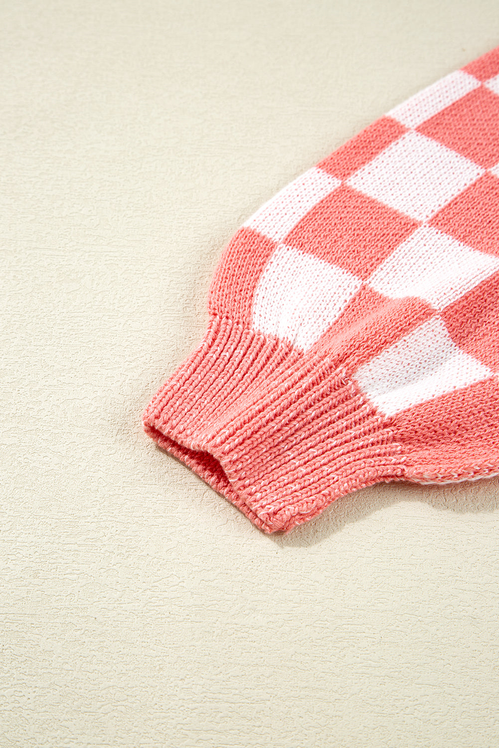Candycane Snowflake Checker Christmas Loose Sweater