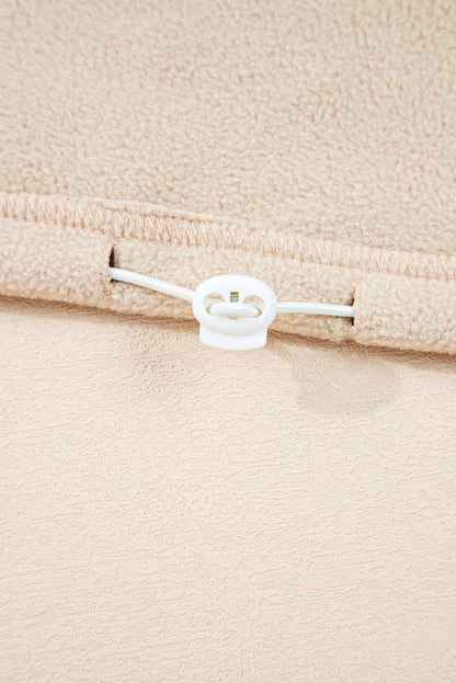 Parchment Fleece Colorblock Zipped Neck Pullover Sweatshirt