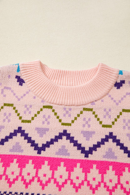 Wholesale Multicolor Christmas Snowflake Knit Sweater