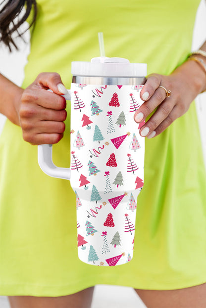 Cartoon Christmas Tree Printed 40oz Travel Tumbler