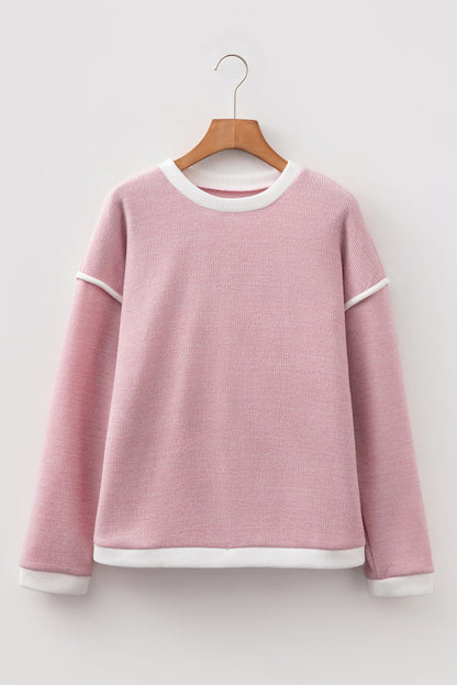 Colorblock Drop Shoulder Knit Top for Women