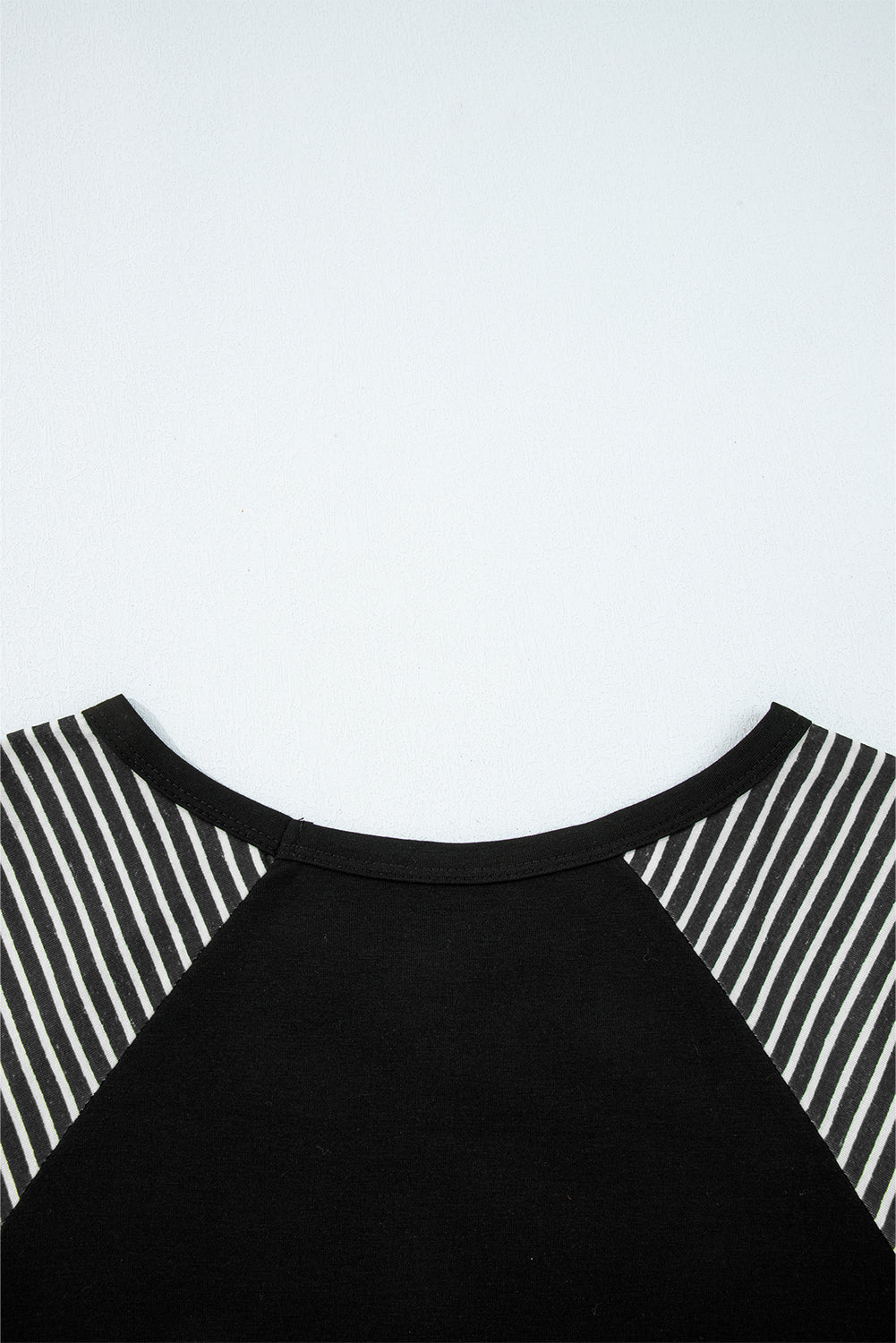Contrast Print Striped Raglan Long Sleeve Loose Top