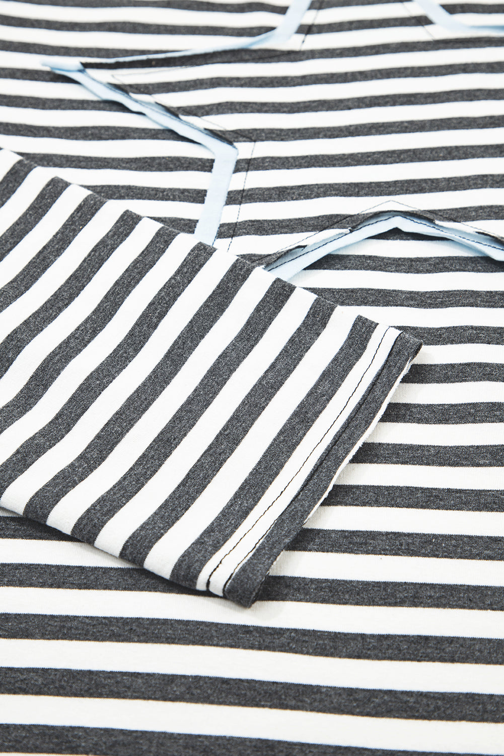Gray Stripe Knit Top with Star Patch Detail