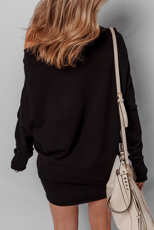 Dahlia Off Shoulder Batwing Sleeve Knit Dress