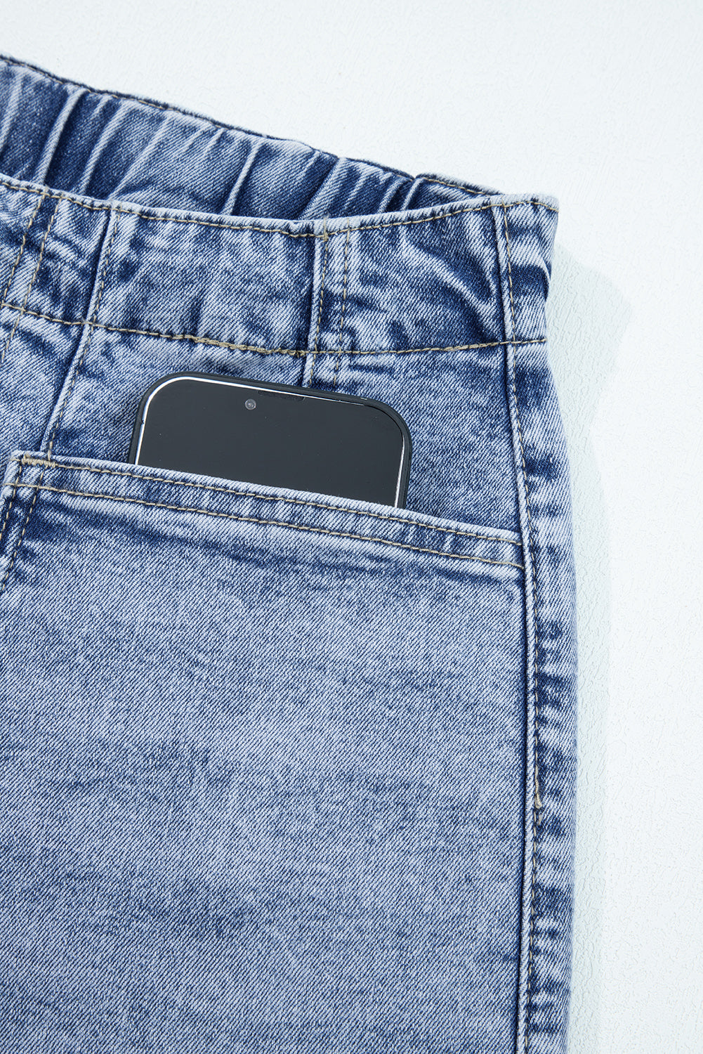 Myosotis Patch Pocket Drawstring High Waist Barrel Jeans