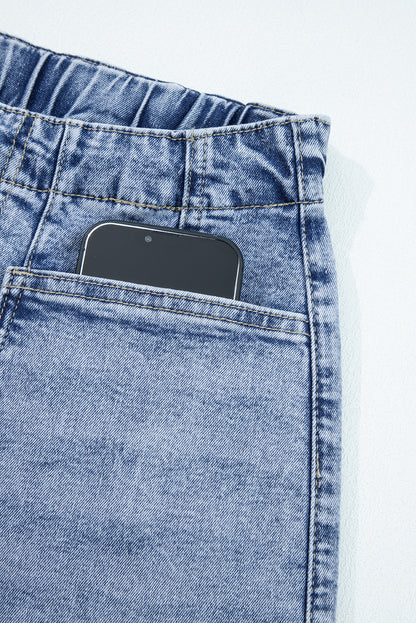 Myosotis Patch Pocket Drawstring High Waist Barrel Jeans