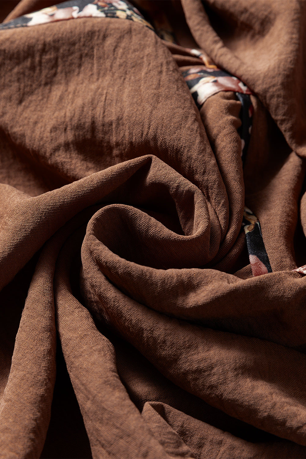 Chestnut Floral Patchwork Long Sleeve Maxi Dress