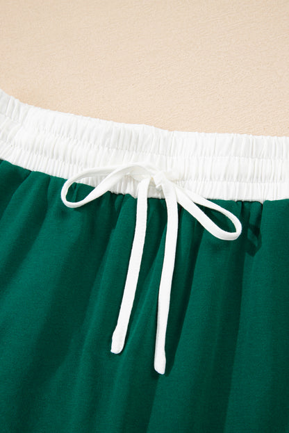 Varsity Stripe Pullover and Mini Skirt Two Piece Set