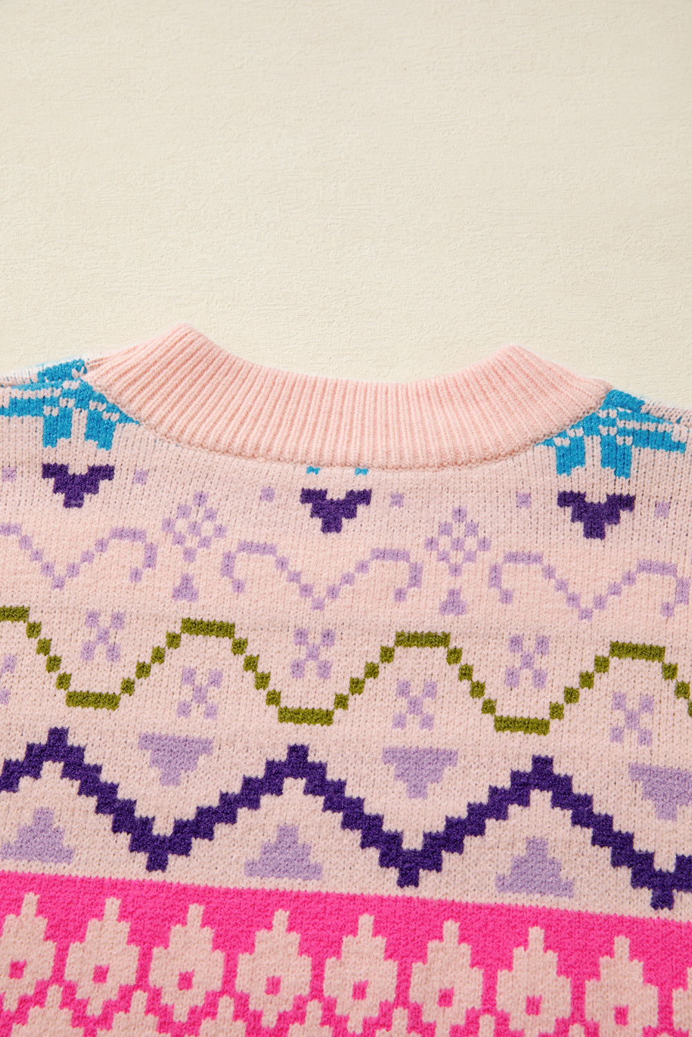 Wholesale Multicolor Christmas Snowflake Knit Sweater