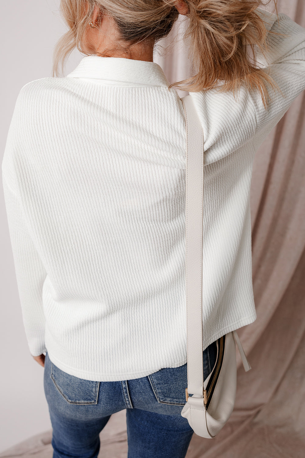 Corduroy Buttoned Long Sleeve Shacket