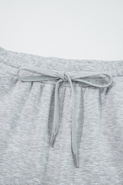 Collar Long Sleeve Zip Top and Drawstring Pants Set
