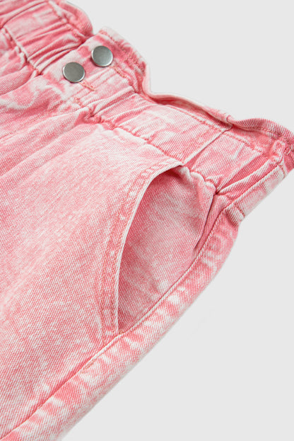 Solid Color High Waisted Tassel Trim Vintage Shorts