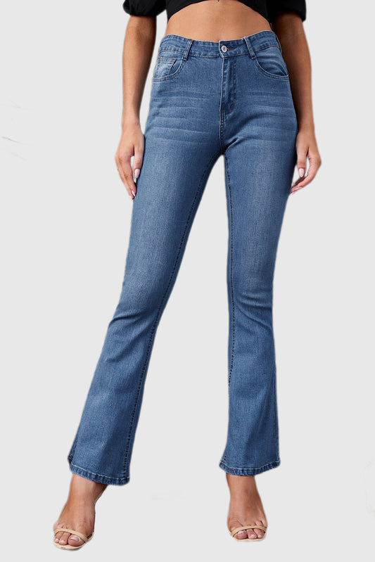Medium Blue Wash Vintage Wide-Leg Jeans