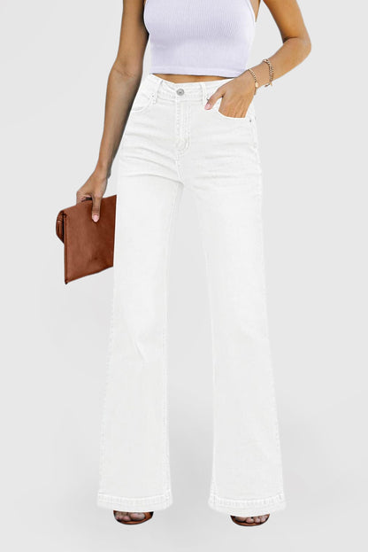 High-Waisted Flare Jeans for Women – Wide Leg Stretch Denim Pants