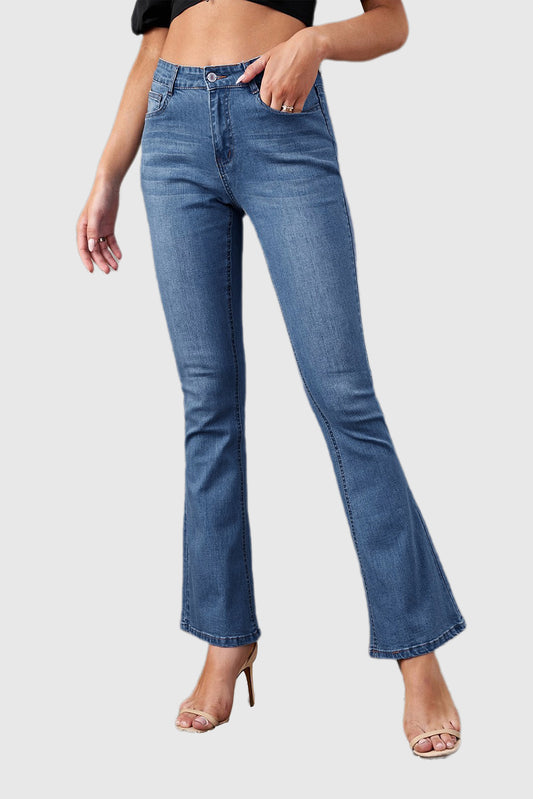 Medium Blue Wash Vintage Wide-Leg Jeans