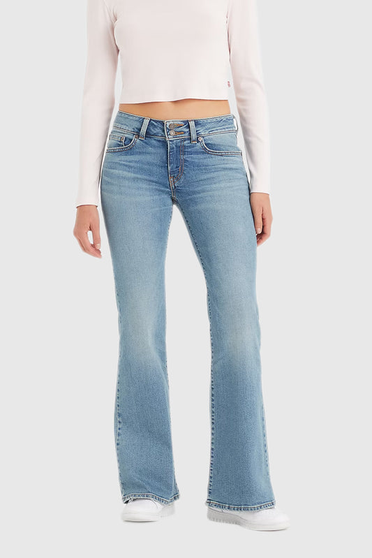 Women's Solid Color Super Low Rise Flare Jeans