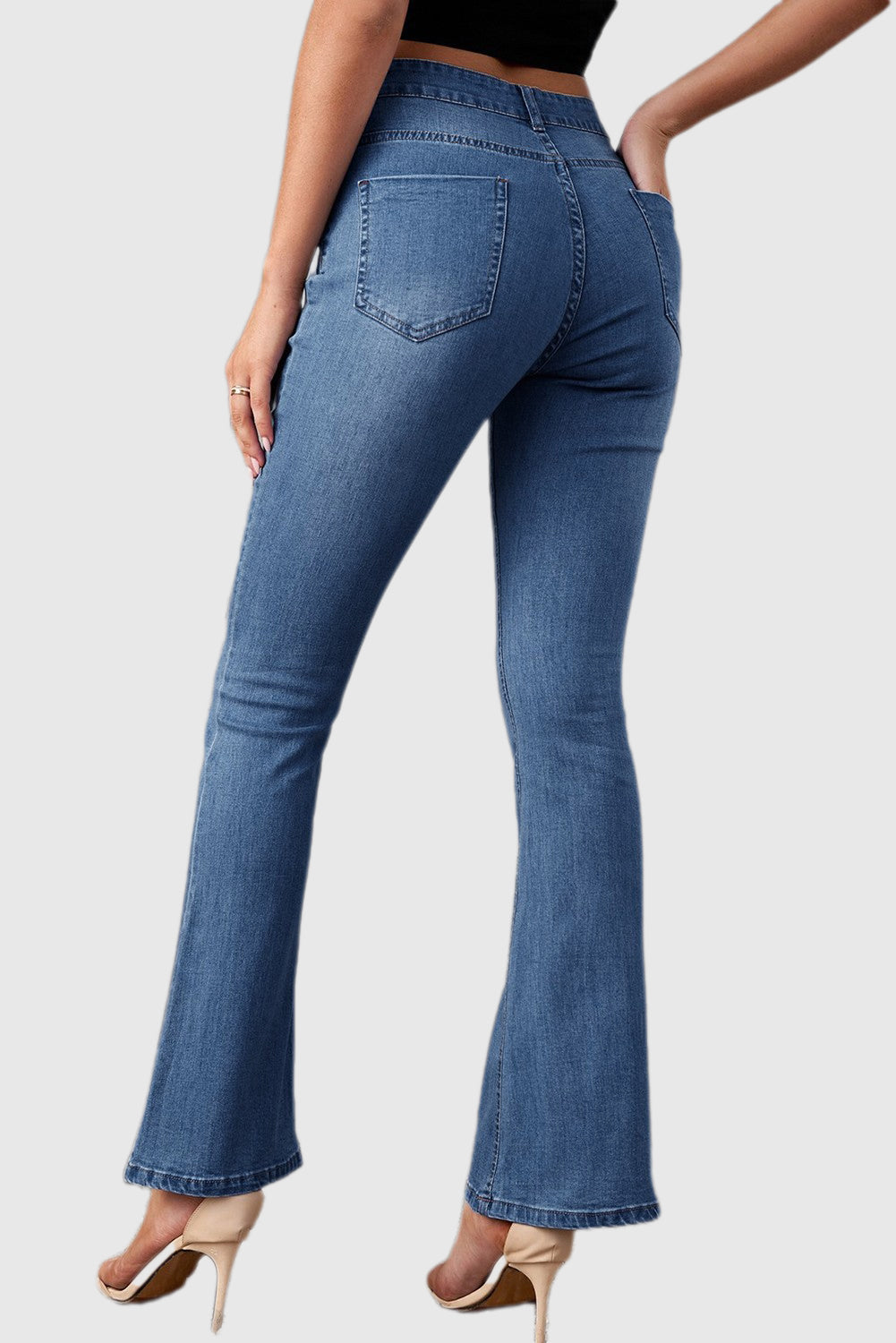 Medium Blue Wash Vintage Wide-Leg Jeans