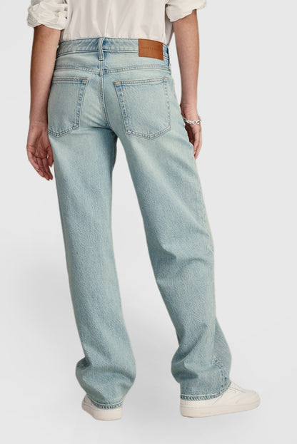 Casual Comfortable Straight Leg Jeans Blue