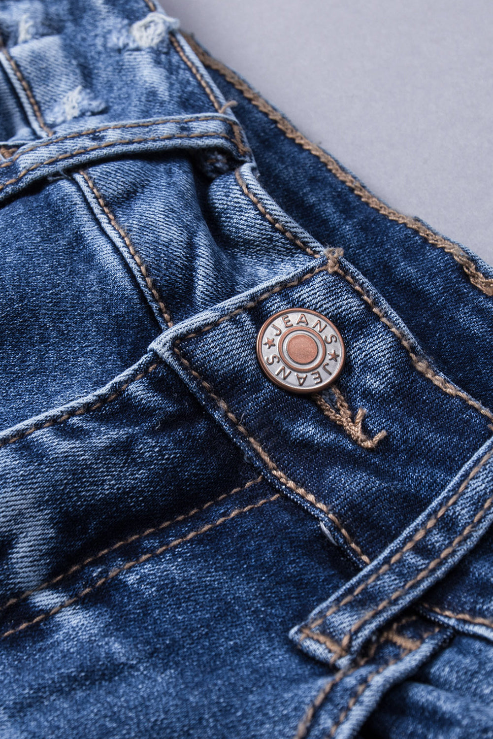 Blue Embossed Fashion Casual Women's Jeans