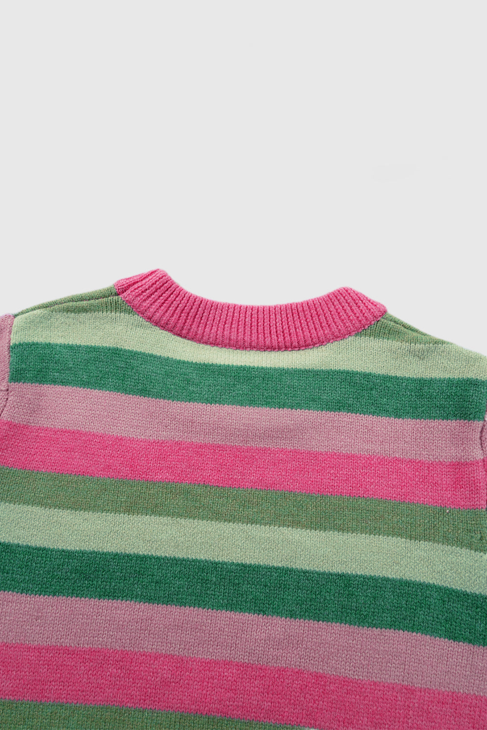 Color Block Ribbed Edge Round Neck Sweater