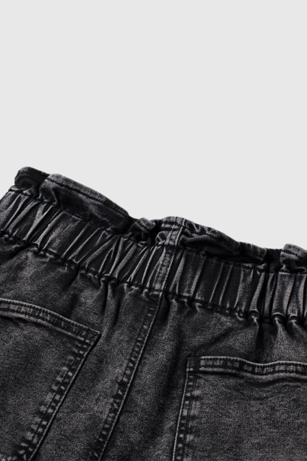 Solid Color High Waisted Tassel Trim Vintage Shorts