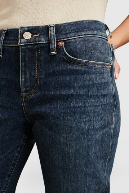 Embrace Sleek Sophistication with These Dark Straight-Leg Jeans