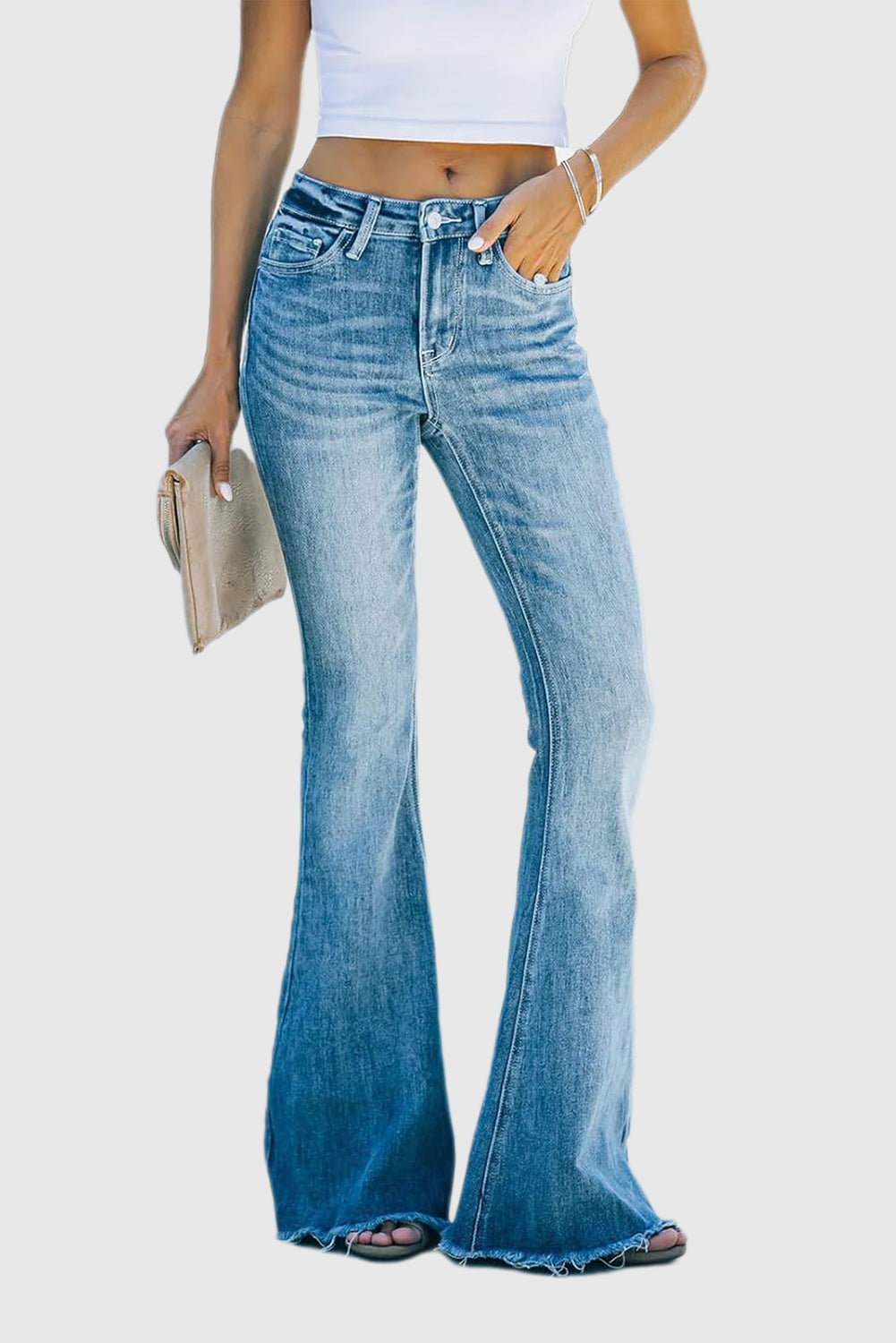Women's Wide-Leg High-Waisted Flared Bootcut Jeans