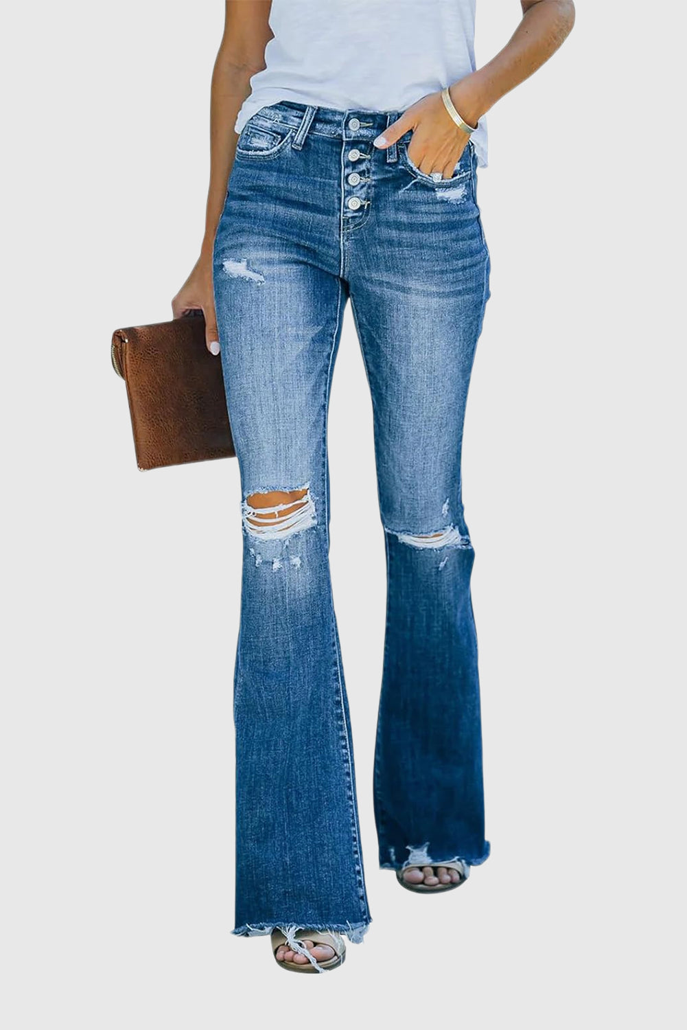Women's Wide-Leg High-Waisted Flared Bootcut Jeans