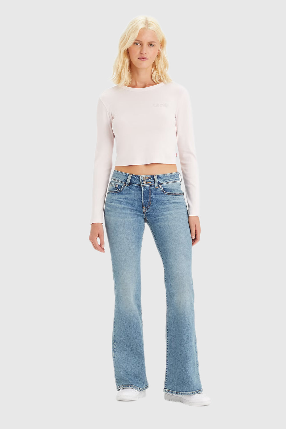 Women's Solid Color Super Low Rise Flare Jeans