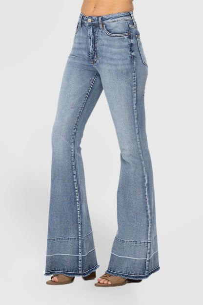 High Waisted Flared Jeans Tummy Tuck Wide Leg Pants