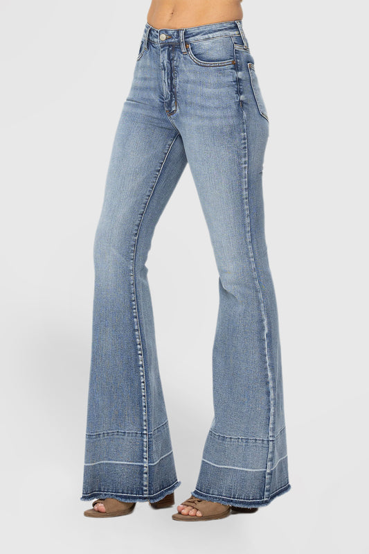 High Waisted Flared Jeans Tummy Tuck Wide Leg Pants